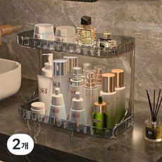 예홈 다용도 정리선반 2단, 투명그레이, 2개