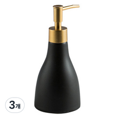 더자카 모던 다용도 리필 욕실 디스펜서 280ml, 블랙, 3개