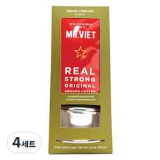 MR.VIET Real Strong經典原味研磨咖啡豆 + 越式滴漏壺, 手沖, 4套, 250g