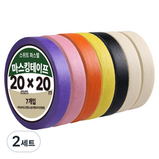 DADA 甜美粉彩紙膠帶 7款組 20mm x 20m, 混合色, 2套