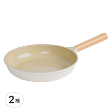 인블룸 인덕션 아이보리 우드핸들 IH 프라이팬, 28cm, 2개