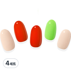 힙칙 네일드 잇 세미 큐어 젤 네일 스트립 세트, 워터멜론 주스, 4세트