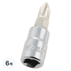 사타 6.3mm 십자 비트 소켓 2 21302, 6개