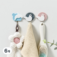 에이델라 심플 동물 캐릭터 벽걸이, 랜덤발송, 6개