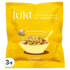 룩트 피넛버터 쿠키 시리얼, 25g, 3개