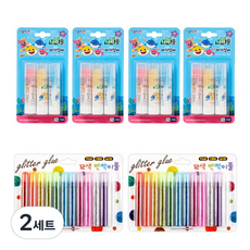종이나라 핑크퐁 아기상어 나라풀 10g x 3종 x 4p + 반짝이풀 12색 2p 세트, 2세트