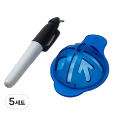 에코벨 골프공 볼 라이너 + 도장 볼마커 스탬프 세트, 블루, 5세트