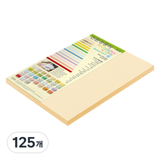 종이문화 레인보우카드 두꺼운 양면 칼라용지 205g NO2아이보리, A4, 125개