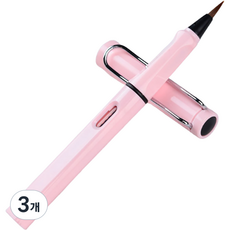 다사바바 초보자용 휴대용 펜 붓 유광핑크, 3개, 필체길이 14 cm