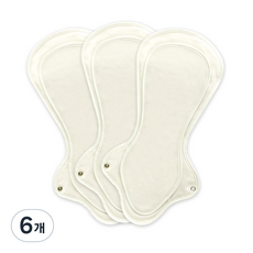 eechae 素色蝶翼型布衛生棉, 6個, 1入