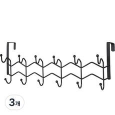생활공식 도어행거 12구, 3개, 블랙