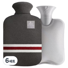 Soulrich 時尚保溫熱水袋 保護套 深灰色 1L, 6套