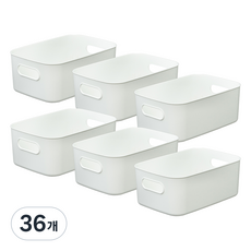 코멧 국내생산 심플한 다용도 바스켓, 화이트, 36개