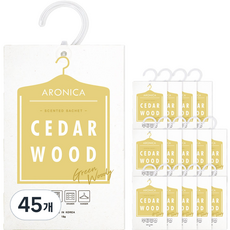 Aronica 香袋衣架式衣櫃空氣清新劑, 45個, 雪松, 18g