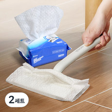 MONACO OLIVE Kok Kok手持式除塵拖把 + 壓花靜電除塵紙30張套裝, 2套