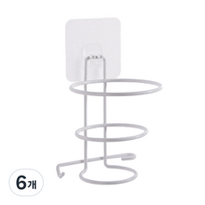 무한반복 탈부착 매직 드라이기걸이, 화이트, 6개