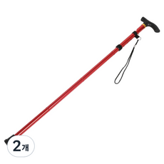 가을엔 등산에 필요한 휴대용 접이식 지팡이, 레드, 2개