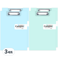 미소로 4000 클립밴드화일 2종 x 2p 세트 A4 02314, 블루 + 민트, 3세트