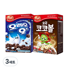 포스트 시리얼 오레오 오즈 500g + 오곡 코코볼 570g, 3세트