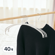 Back to Basics 圓弧超薄衣架, 白色, 40個