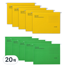 MaDaKkuMi 懸掛式辦公用A4文件夾, 20個, 18 黃色 + 18 綠色
