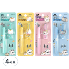 pinkfoot 3000喵喵公仔萬年筆 HB 4件組, 混色, 4套