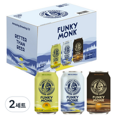 Amazing Brewing Company Funky Monk非酒精手工啤酒 麥芽+IPA+黑啤酒 355ml*2入組, 2套