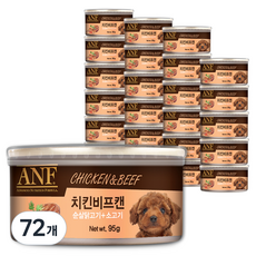 ANF 강아지 치킨비프캔, 혼합맛(순살닭고기/소고기), 95g, 72개
