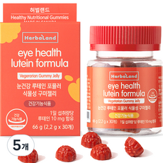 허벌랜드 눈 건강 루테인 포뮬러 식물성 구미 젤리, 30정, 5개