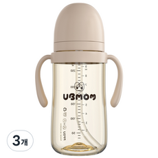 유비맘 시그니처 빨대컵, 280ml, 3개, 초코