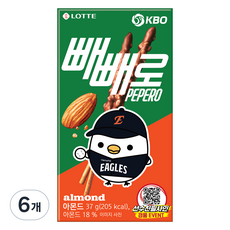 PEPERO 杏仁 KBO 韓華鷹, 37g, 6個