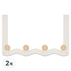 World Clean Wave 免鑽孔衣物門掛架 4鉤, 白色, 2個