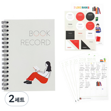 JLogue 閱讀筆記本+挑戰內頁 5張+貼紙 2種, 2組, 混色