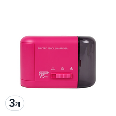 카키카키 전동 연필깎이 V-5, 핑크, 3개