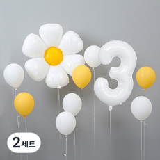 P&B UNITY 大型雛菊數字氣球組 3, 2套, 隨機出貨(緞帶)