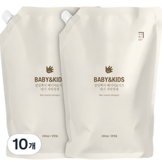 살림백서 베이비 앤 키즈 아기세탁세제 리필, 1.8L, 10개