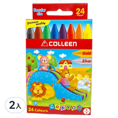 COLLEEN 可力油性蠟筆-24色 色彩鮮明、筆觸滑順、安全無毒 激發孩子無限創意, 2入
