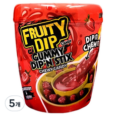 후루티딥젤리 딥앤 스틱캔디 체리향 딸기향, 96g, 5개