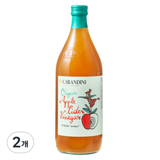 카란디니 유기농 애플사이다비니거 100퍼센트, 1L, 2개