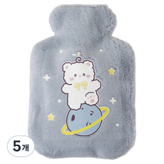 에버하우스 푹신푹신 일러스트 보온 물주머니 블루 1000ml, 5개