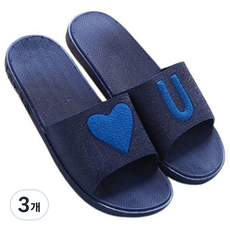 THE ZAKKA I LOVE YOU 浴室拖鞋, 海軍藍, 3個