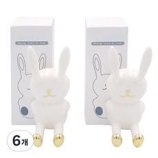 Kuseller兔子造型壁掛式牙刷架, 6個, 白色