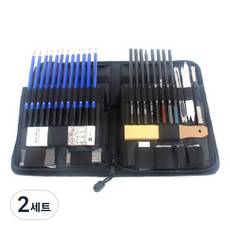 뽐스뽐스 미술 드로잉 연필 40종 세트 중형, 2세트