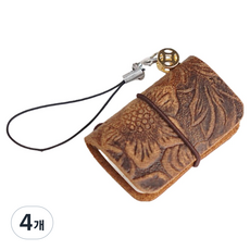 탑피아 초미니 핸드메이드형 포켓 미니수첩, 다크 브라운, 4개