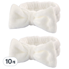 俏皮姐妹可愛洗臉髮帶, 10個, 白色蝴蝶結