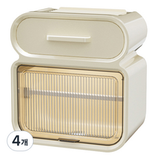 UNHEVE 舒適壁掛式衛生紙收納盒 S, 4個, 02 奶油色