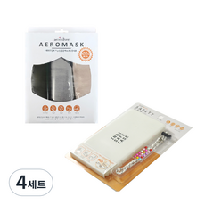 인디케어 에어로 실버 마스크 3종 세트 + 케이스 화이트, 4세트
