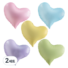 joyparty 鋁箔氣球 歪歪愛心 40cm 5件組, 5種, 2套