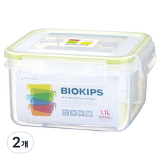 바이오킵스 정깔판21호(두부용기) 밀폐용기, 1.1L, 2개