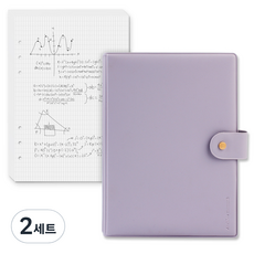 Recoz A5 6孔檔案夾+活頁紙 100張組 線條, 薰衣草紫, 2套